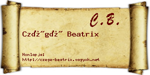 Czégé Beatrix névjegykártya